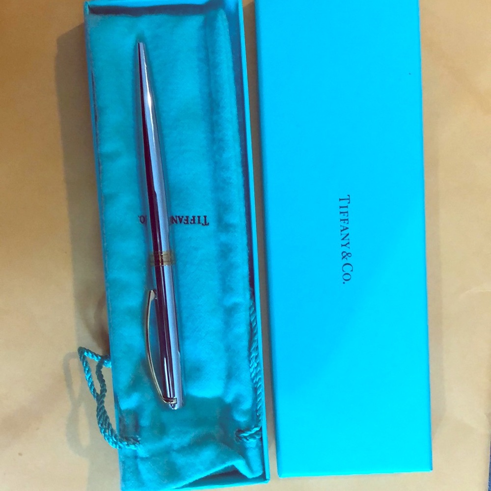 🔹Tiffany & Co.🔹Chrome T-Clip Ball Point pen🔹